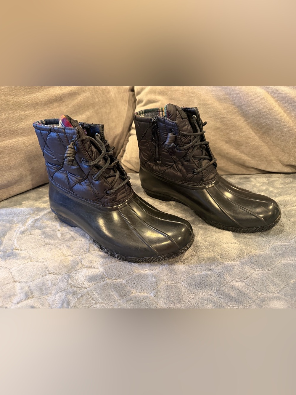 Sperry Saltwater Quilted Duck Boots – Black – Women’s 8.5